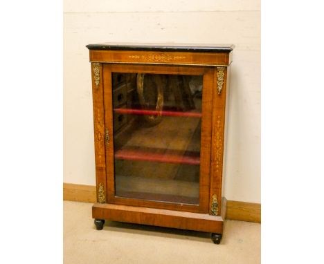 A Victorian inlaid walnut ormolu mounted pier cabinet 2'6 wide   The item is in overall good condition with just a few nicks 