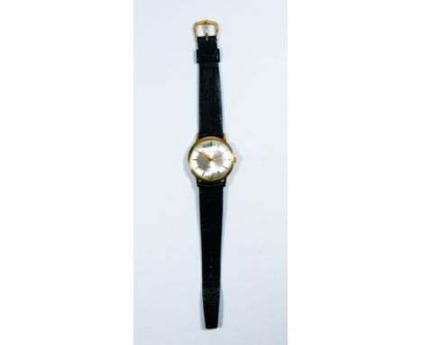 Gents vintage Eterna 9ct yellow gold wrist watch, retailed by Garrard, dial inscribed 'Eterna Garrard' in Garrard and Company