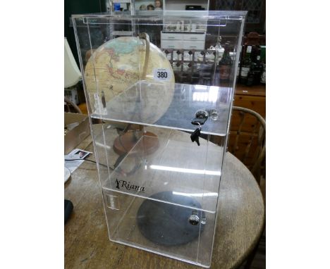 A counter top revolving display cabinet   The item is perspex and appears to be in good condition with just a few scratches t