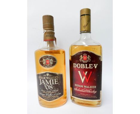 Doble V Hiram Walker whisky and a bottle of Hiram Walker's Jamie '08 whisky