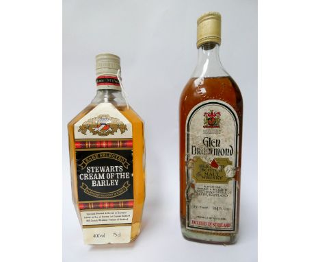 Glen Drummond blended Scotch whisky and a bottle of Stewarts Cream of the Barley, Rare Selected Blended Scotch Whisky.  Both 