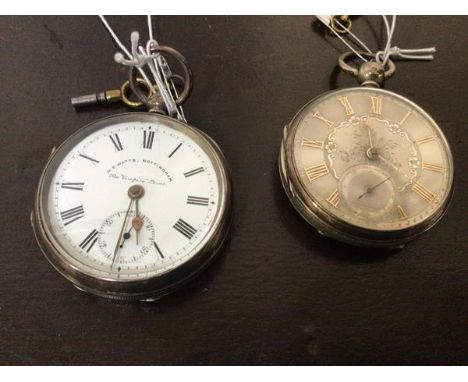 An Edwardian silver cased open faced pocket watch, the white enamel dial with Roman chapter ring and subsidiary seconds ring 
