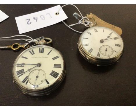 A Victorian silver cased open faced pocket watch, the white enamel dial with Roman chapter ring and subsidiary seconds apertu