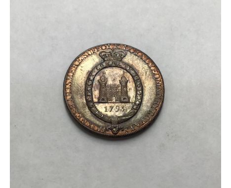 Suffolk 18th Century Yeomanry Halfpenny Token Coin, Obv Yeomanry Cavalry Soldier next to Horse &lsquo;Pro Aris Et Focis&rsquo