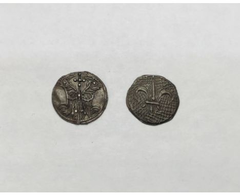 Two Medieval Irish Tavern Tokens. Approximately 17mm diameter. These Two distinctive pewter tokens were found by Brendán O’Ri
