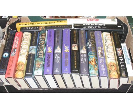 A collection of books, mainly being Terry Pratchett, to include first editions