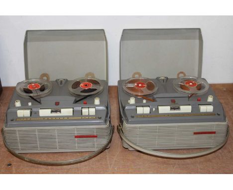 A Philips EL 3541 4-track tape recorder with instructions, w.36cm, together with one other similar example. (2)