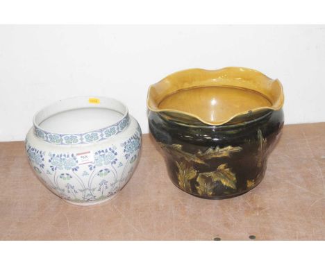 Two vintage pottery jardinieres, the largest h.22cm 