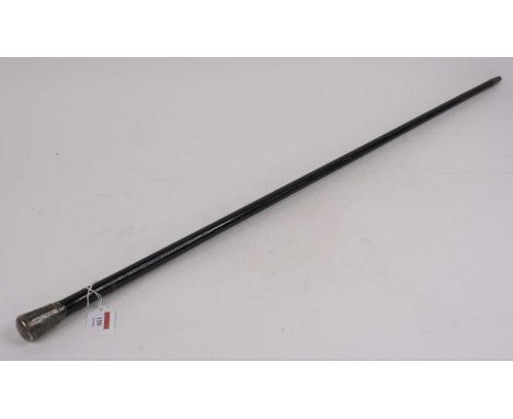 A Victorian ebonised walking stick, having a silver handle, 93cm