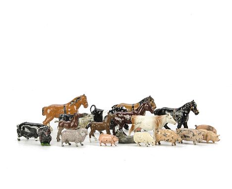 Multiple lead farm animals, mainly Britains, a few Hilco, Crescent, Timpo etc, F-G, a few P, (150+)