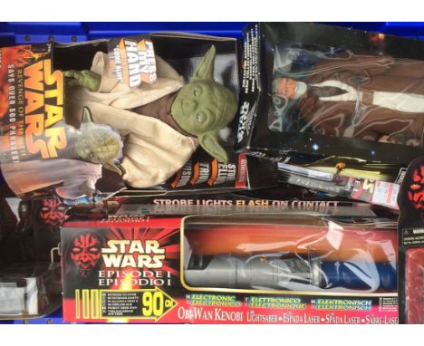 Modern Star Wars, including POTF Action Figures, Episode 1 Action Figures, Obi Wan Kenobi Electronic Light Sabre, Interactive