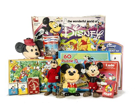 Large quantity of Mickey Mouse and Donald Ducks and other Disney Cartoon Characters Games Jigsaws and Figures, including Duar