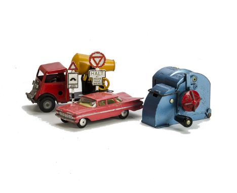 A Tri-ang Minic 145M Clockwork Cement Mixer, together with Lone Star 152 Roll Ticket Machine and Corgi 21101 Chevrolet Impala