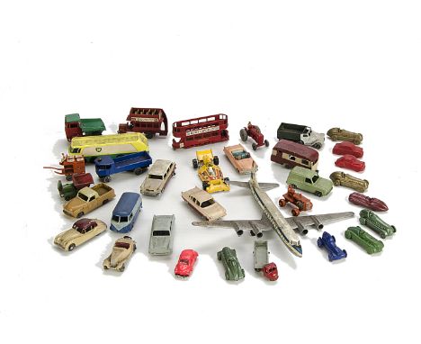A Collection of Diecast, commercial and industrial cars, buses and vehicles, including 59 Ford Thames Van, 22 1958 Vauxhall C
