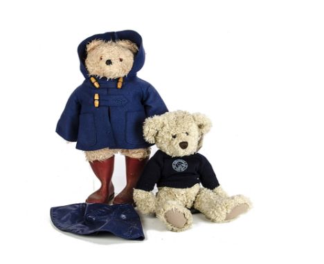 A Gabrielle Design Paddington Bear,  with Dunlop wellies (missing hat, tags and button) and a Russ Tennyson bear for 'The Hur