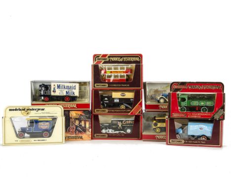 Matchbox, twenty six models of vans, cars, buses, industrial and commercial vehicles, including models from MOY, The Fire Eng
