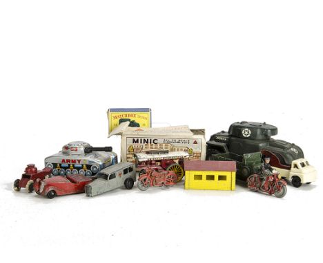 A Large Collection of Dinky and other 1920's -1960s Diecast toys, including fatigued Dinky Military Vehicles, and Ambulance, 