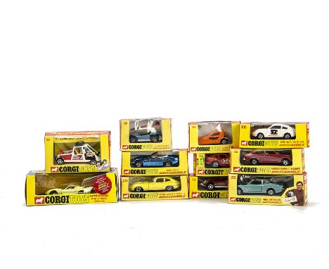 Corgi 1960-1970's Whizzwheel Cars, 374 E-Type Jaguar, 312 Marcos Mantis, 306 Morris Marina Coupe, 167 US Racing Buggy, 305 Mi