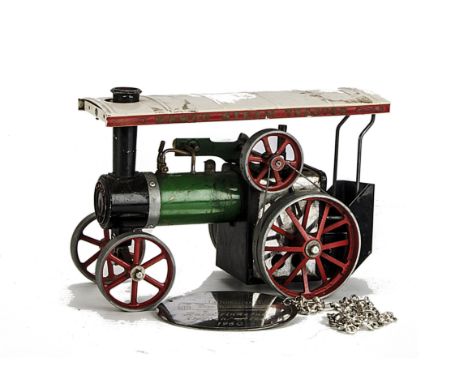 An early Mamod TE1 Spirit-fired Traction Engine, non-reversing type with exhaust regulator, steering extension, incomplete wh