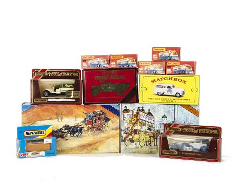 Matchbox, thirty plus models of cars, vans and commercial vehicles including Superfast MB 65C Airport Coach (5) YSH3 Wells Fa