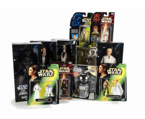 Star Wars Episode 1 Animated Destroyer Droid Room Alarm, complete set of collector series figures (4), star wars buddies (4) 