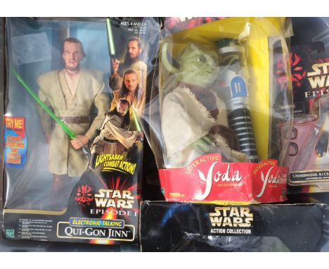 Star Wars Toys, including Kenner Electronic Darth Vader, Hasbro Interactive Yoda, Electronic Talking Qui Gon Jinn and others,