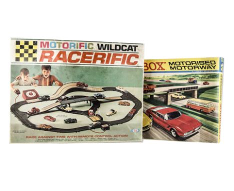 Matchbox and Ideal Motorways, Matchbox M2 Motorised Motorway with two cars, in original box, G, not checked, Ideal Motorific 