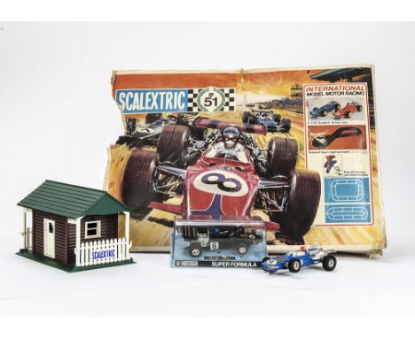 Scalextric GP51 International Model Motor Racing Set, contains 2 Scalletti Arrows Cars and instructions, in original box, unc