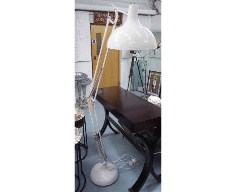 FLOOR LAMP, anglepoise style, white of large proportions, approx 180cm H.