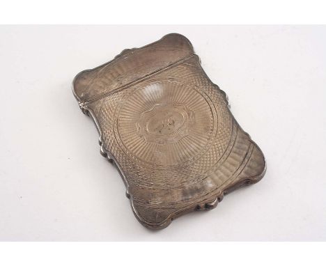 A MID 19TH CENTURY AMERICAN CARD CASE with engine-turned decoration, initialled "SC", by Albert Cole of New York c.1850;  3.5