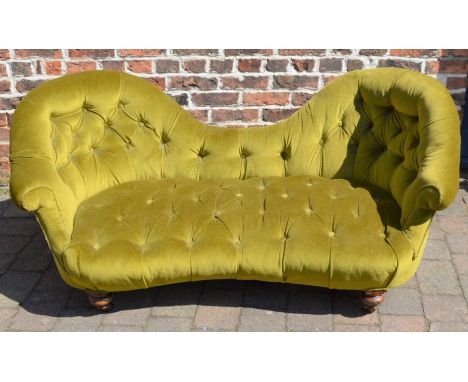 Victorian double button back sofa on turned legs L 160cm D 75cm Ht 72cm