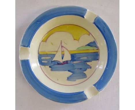 Clarice Cliff 'Bizarre' ashtray with Gibraltar pattern
