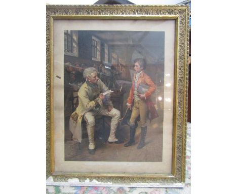 Duke of Wellington's First encounter with the French print in gilt frame (frame a/f)