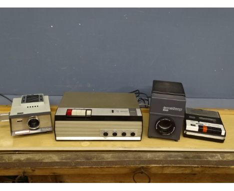 Vintage Philips reel 2 reel player, ITT recorder and 2 projectors, all from a house clearance (no plugs)&nbsp;