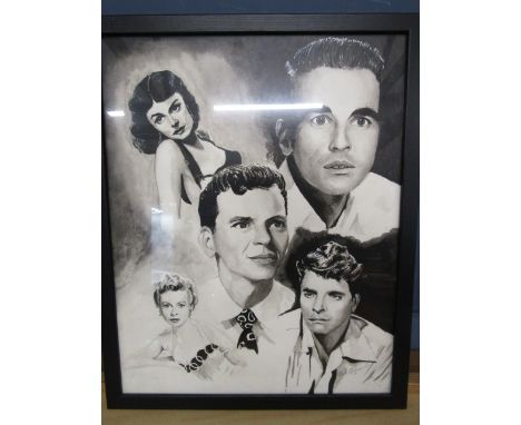 Stars of the silver screen portrait 45x55cm