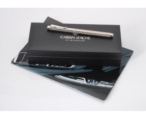 
	
		Caran d'Ache, Type 55 Ecridor, a rhodium plated roller ball pen, the cap with a clip, with a Caran d'Ache box, instructi