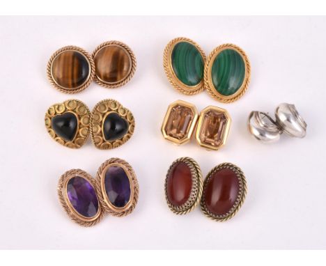 
	
		A collection of ear clips, to include a pair of Paloma Picasso for Tiffany &amp; Co. silver coloured ear clips, stamped 