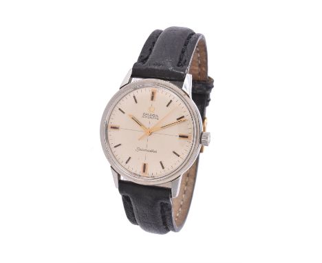 
	
		Omega, Seamaster, Ref. 165.002,
		Stainless steel wrist watch, 
		Movement: Cal. 552, automatic, 24 jewels
		Case: Stain