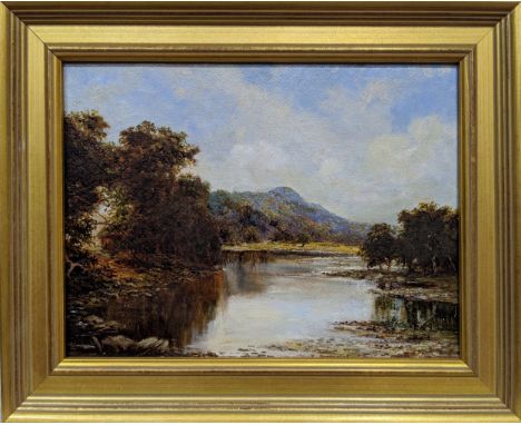 ALEXANDER KELLOCK BROWN RSA RSW RI (SCOTTISH 1849 - 1922). COULTER GLEN WITH TINTO HILL IN THE DISTANCE oil on canvas, signed