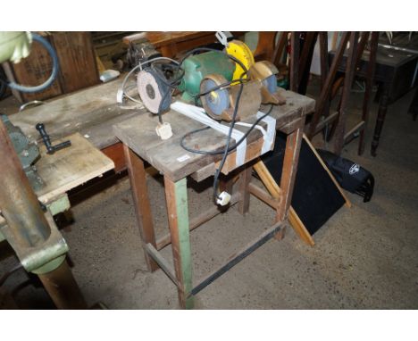 A wooden bench grinder and a Walko polisher