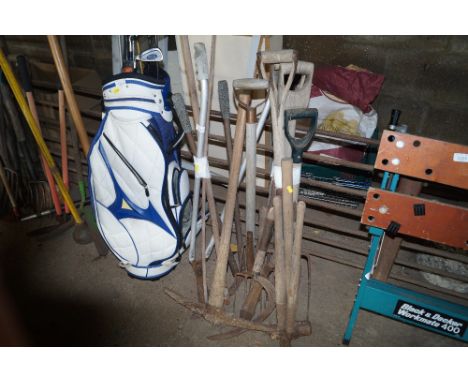 A quantity of gardening tools