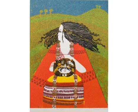BARBARA ROBERTSON,CIRCUS; and RED GOWN (A PAIR)linocut; and lithograph, each signed, titled, dated and numbered 15/20 and 2/5