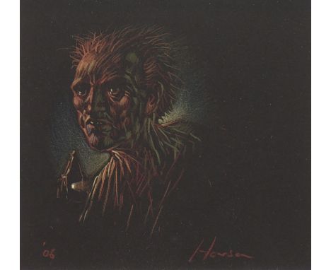 * PETER HOWSON OBE,NIGHTpastel on paper, signed14cm x 15cmMounted, framed and under glass