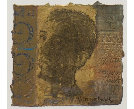 * VICTORIA CROWE OBE RSA RSW ARWS (b 1946),SELF PORTRAIT - PASSING REFLECTIONmixed media on board, signed11.5cm x 13cmMounted