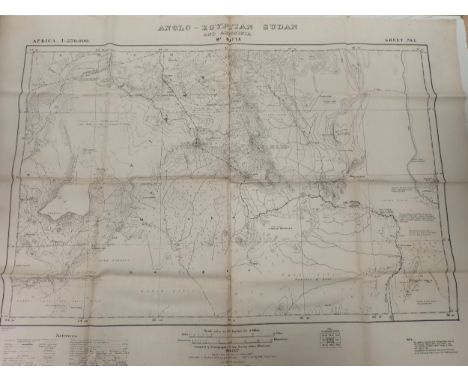 Four 1:250,000 scale silk Maps of regions in Anglo Sudan dated 1930, 1935 and 1941, one with ink staining 