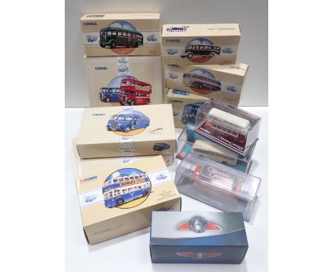 Eleven boxed Corgi Classics Buses and Coaches 
