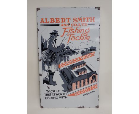 A contemporary Enamel Sign 'Albert Smith Fishing Tackle, Redditch' 