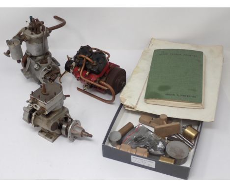Three model petrol Engines 'The Whippet', 'The Kiwi' and 'The Seal' and a set of castings for a Twin-oscillating Engine with 