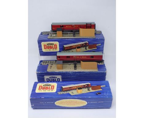 A boxed Hornby-Dublo T.P.O Mail Van Set (complete) and another without packing, Engine Shed, Controllers, Turntable, etc. 