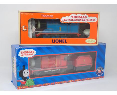 A boxed Lionel 0 gauge Thomas the Tank Engine Series Locomotive 'Thomas' and a boxed 'James' Locomotive 